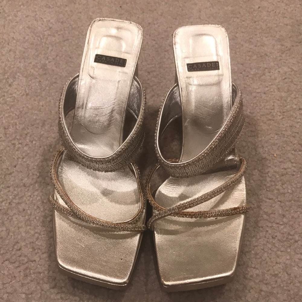 Casadei Silver wedge sandals